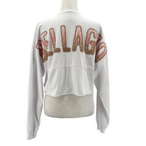 MGM Resorts By Spirit Jersey Bellagio Puffy Print Cut Off Long Sleeve T-Shirt S